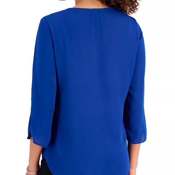 JM COLLECTION Women's Sequin-Trim 3/4-Sleeve Tunic - Picture 3 of 3